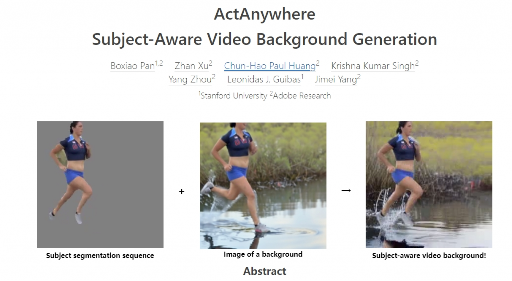 Adobe发布视频模型ActAnywhere 可根据主体运动生成背景