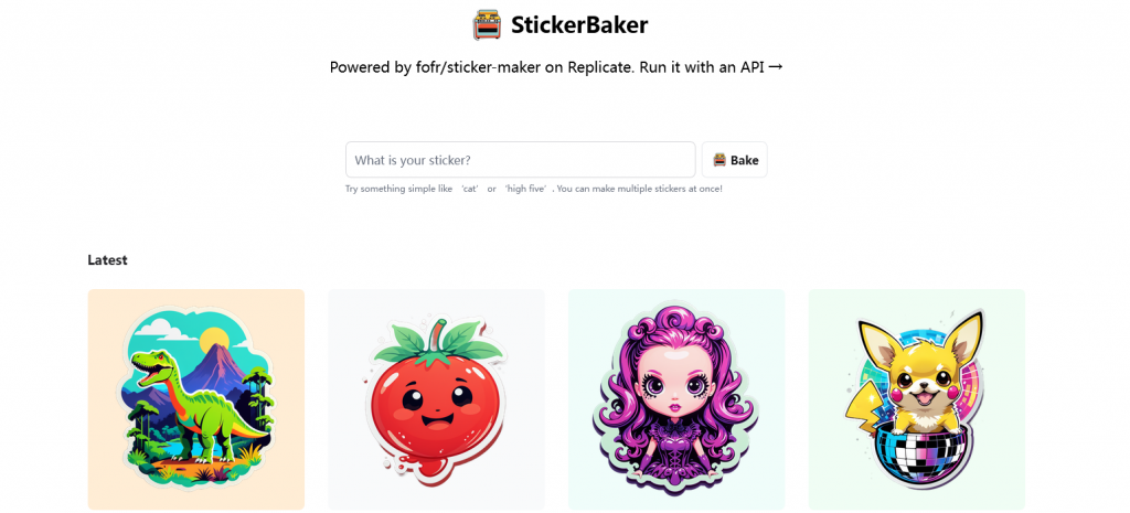 StickerBaker 输入关键词就能生成卡通贴纸