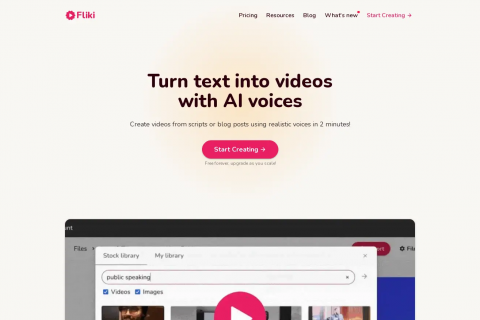 Fliki 使用逼真的声音创建视频